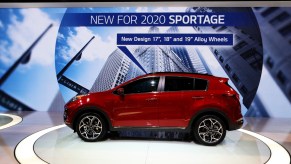 2020 Kia Sportage on display in a showroom