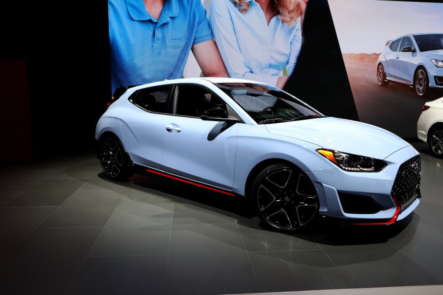 2018 Hyundai Veloster is on display at the 110th Annual Chicago Auto Show at McCormick Place