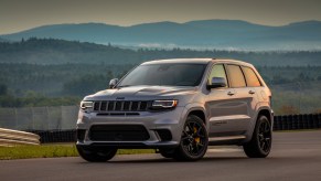 Powering the 2021 Jeep® Grand Cherokee Trackhawk is a supercharged 6.2-liter V-8 engine delivering 707 horsepower and 645 lb.-ft. of torque