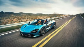 McLaren 720S Spider is a convertible supercar with a 4.0-liter twin turbo V8 and a 200+ mph top speed.