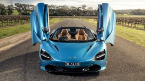 McLaren 720S Spider is a convertible supercar with a 4.0-liter twin turbo V8 and a 200+ mph top speed.