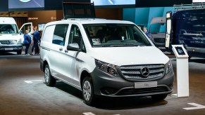 Mercedes-Benz Metris panel van light commercial vehicle on display at Brussels Expo