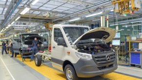 Commercial vehicles of the Sprinter type are built at the Mercedes-Benz AG Ludwigsfelde plant