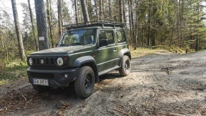 Nato green colored New Suzuki Jimny 4x4 is seen in Otomin