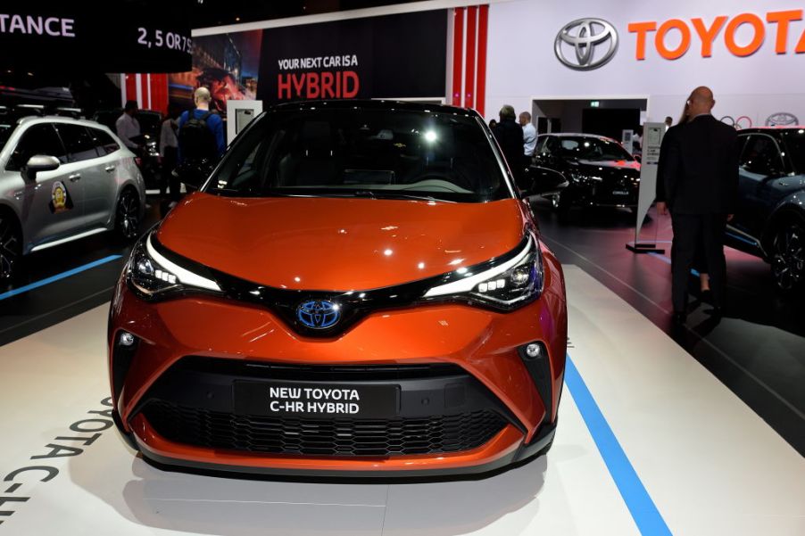 BRUSSELS, BELGIUM - JANUARY 09: The Toyota C-HR Hybrid on display at the Brussels Motor Show on (Photo by Didier Messens/Getty Images)