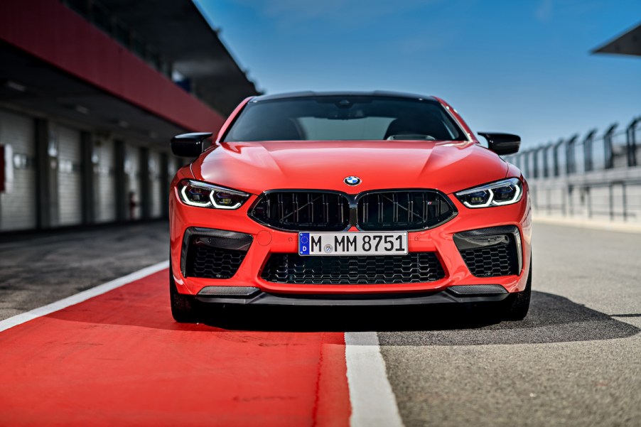 BMW M8 Coupe parked on the track