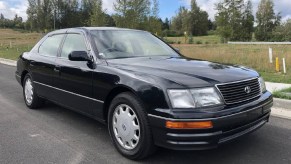 A black 1995 Toyota Celsior