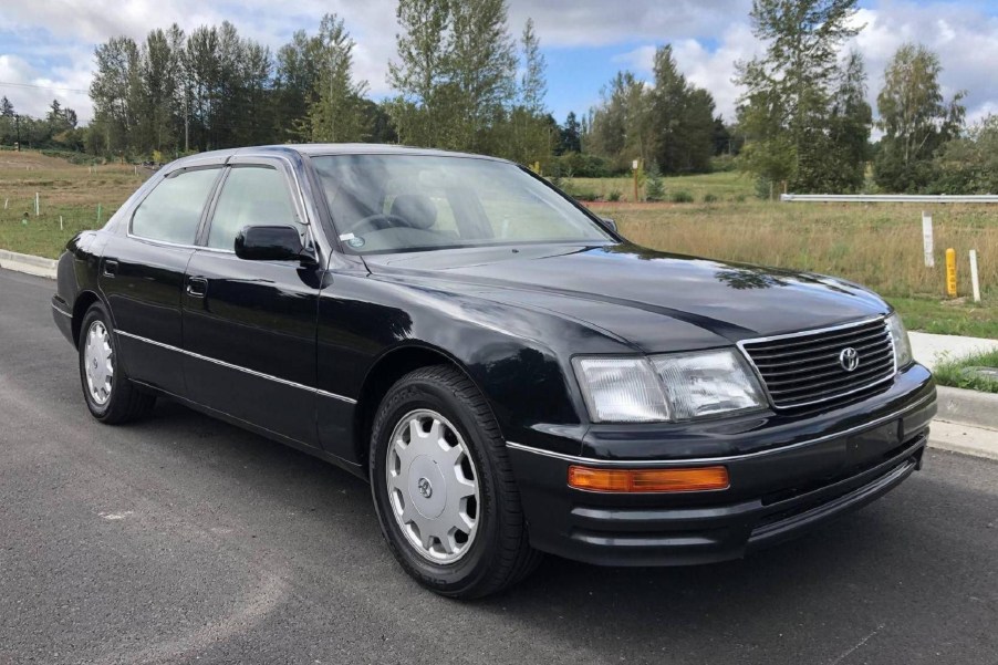 A black 1995 Toyota Celsior