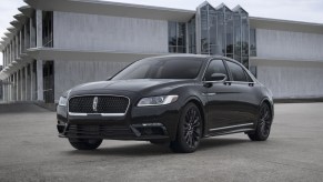 The 2020 Lincoln Continental, an iconic Lincoln sedan, parked in front of a building