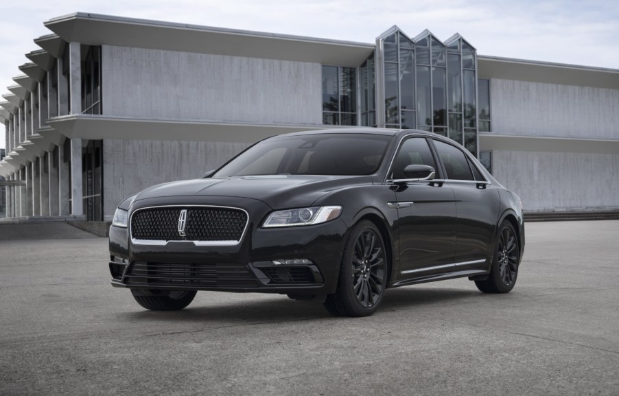 The 2020 Lincoln Continental, an iconic Lincoln sedan, parked in front of a building