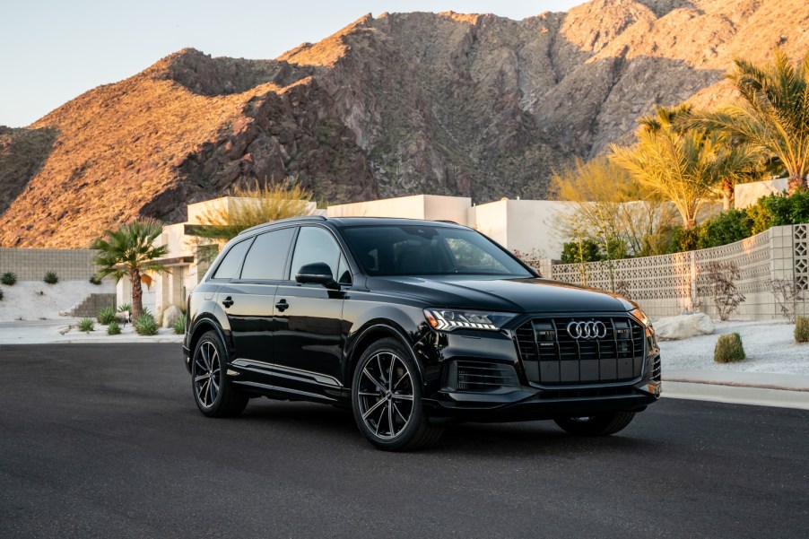 2021 Audi Q7 in front of mountains