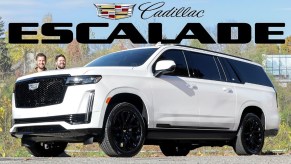 A white 2021 Cadillac Escalade ESV Sport