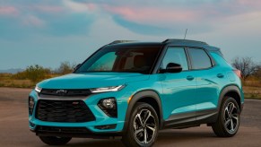 The 2021 Chevy Trailblazer parked on display