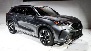 A 2021 Toyota Highlander on display