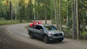 2021 Honda Ridgeline driving on dirt road