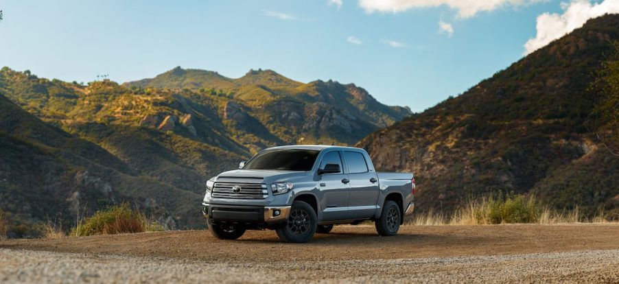 A photo of the Toyota Tundra outdoors.