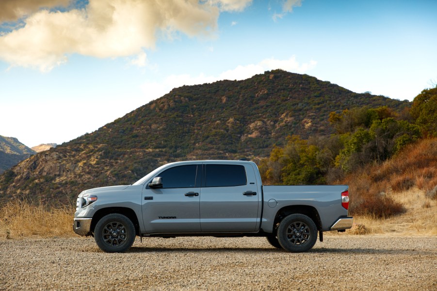 A photo of the Toyota Tundra outdoors.