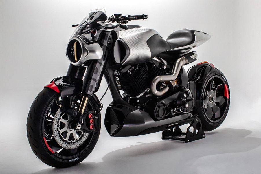 A silver-and-black Arch Motorcycle Method 143