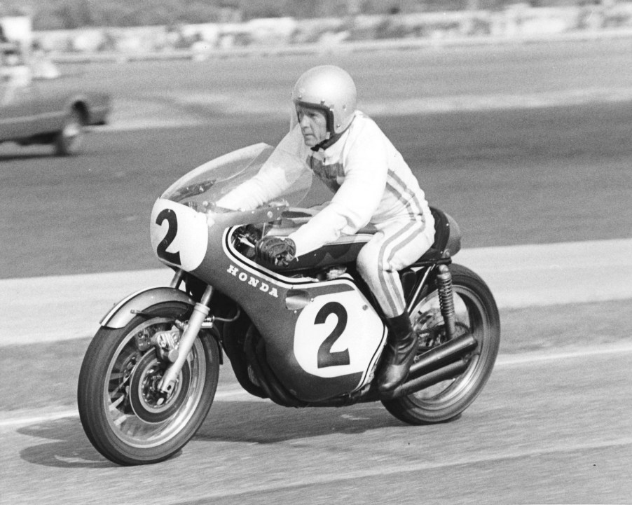 Dick “Bugsy” Mann finally won the Daytona 200 motorcycle classic at Daytona International Speedway on a Honda CB750. His victory was also the first win by a Honda in AMA