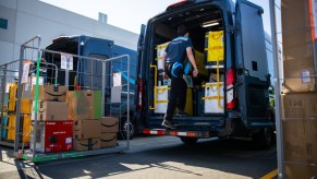 Amazon's fleet of vans consists of a mix of Ford Transit and Mercedes Sprinters.