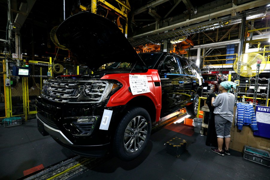 The all-new 2018 Ford Expedition SUV goes through the assembly line at the Ford Kentucky Truck Plant