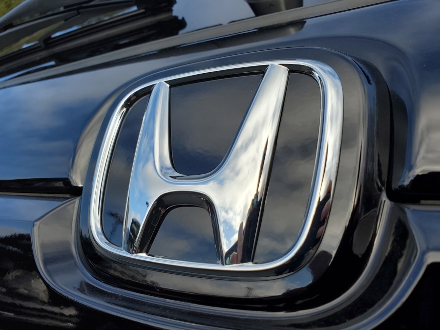 A close up image of the Honda logo.