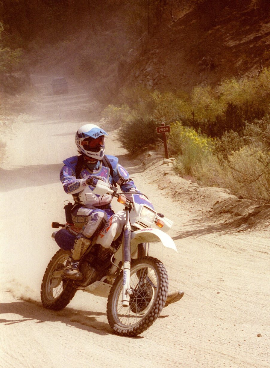 Steve Powell rides his Honda XR 650L in Big Bear