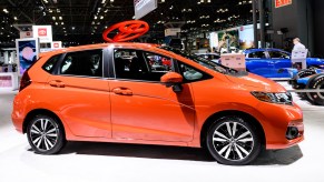 orange Honda Fit