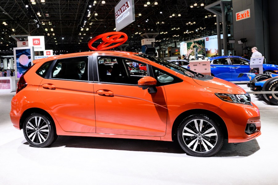 orange Honda Fit