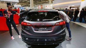 The Japanese car manufacturer Honda displays the Honda HR-V crossover SUV at the 2019 Internationale Automobil-Ausstellung