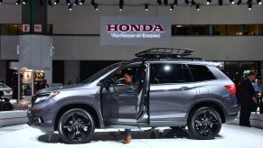 A Honda Passport on display at an auto show