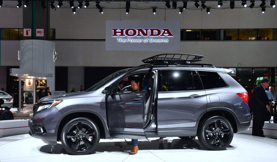 A Honda Passport on display at an auto show