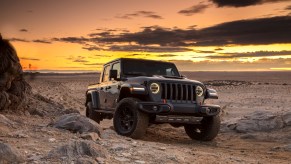 The Jeep Gladiator is a pickup truck version of the Wrangler.