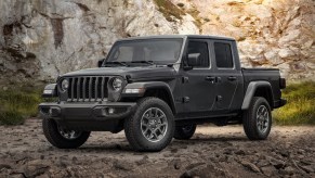 The Jeep Gladiator is a pickup truck version of the Wrangler.