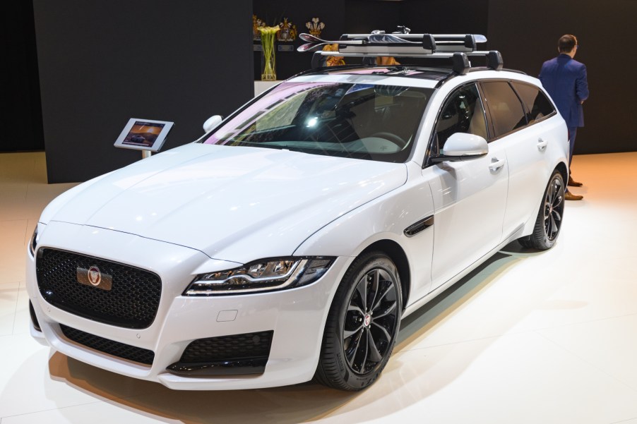 Jaguar XF Sportbrake on display at an auto show