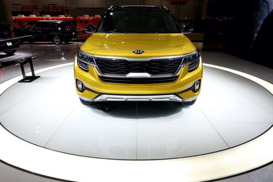 2021 Kia Seltos SX, cousin of the Hyundai Kona, is on display at the 112th Annual Chicago Auto Show