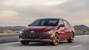 A photo of the 2021 Hyundai Elantra outdoors.