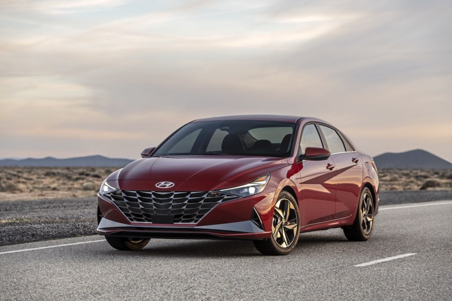 A photo of the 2021 Hyundai Elantra outdoors.