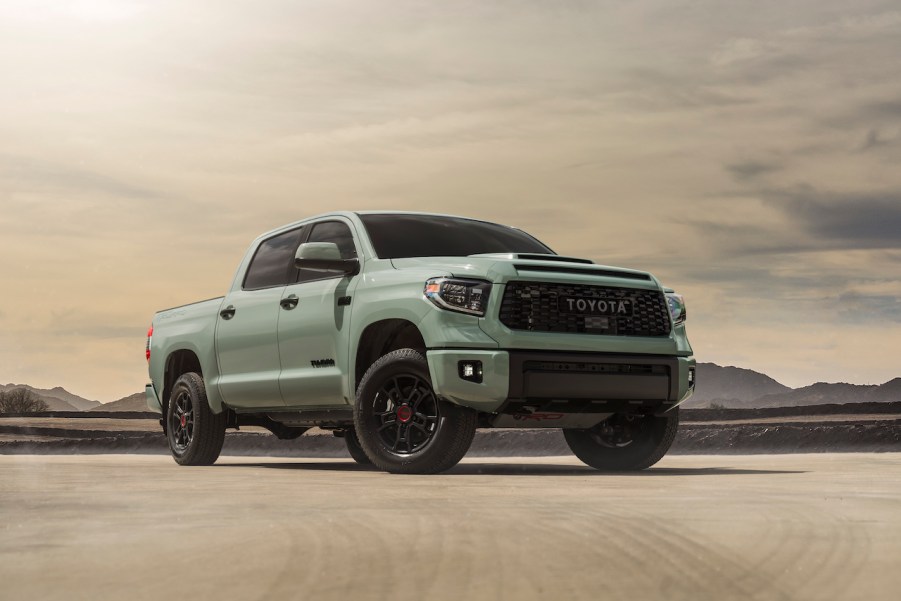 A photo of the Toyota Tundra outdoors.