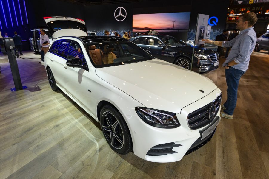 Mercedes-Benz E Class Break or E-Class Estate station wagon on display at Brussels Expo