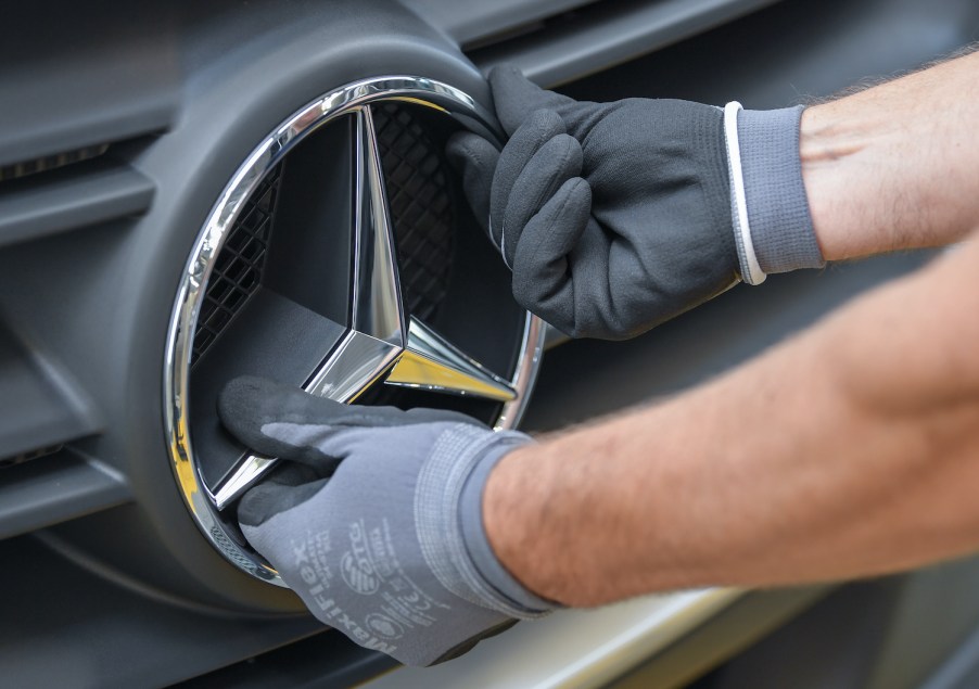 Mercedes logo on a Sprinter van