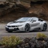 An image of a BMW i8 parked outside on display.