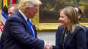 President Trump with GM CEO Mary Barra