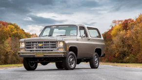 eCrate 1977 Chevy Blazer Concept parked on road