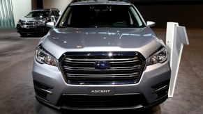 A Subaru Ascent on display at an auto show