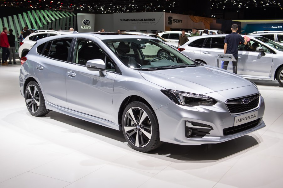 Subaru Impreza is displayed during the second press day at the 89th Geneva International Motor Show