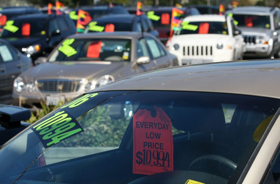 Used cars at a dealerhip