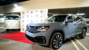 An electrified Volkswagen Type 2 Bus and the all-new 2020 Atlas Cross Sport on display at the fourth annual Volkswagen Drive-In Movie