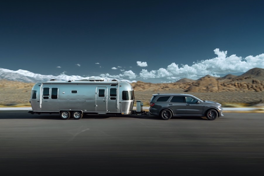 Dodge Durango SRT Hellcat: The Durango continues its ability to out-haul every full-size, three-row SUV on the road with the SRT Hellcat, SRT 392 and R/T Tow N Go delivering best-in-class towing capability of 8,700 pounds