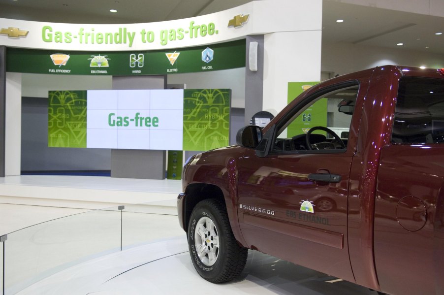 A 2008 flex fuel Chevy Silverado during media day at the Washington Auto Show